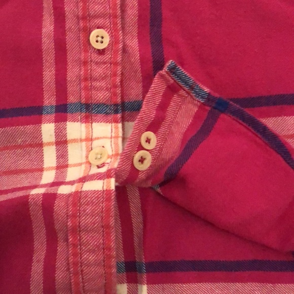 American Eagle Outfitters Pink Plaid Flannel Shirt Size XS - Picture 5 of 8